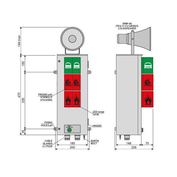 ITS03ER24L1SI16564.2 Inelth ITS-03-ER-24-L-1S Light column type ITS-03-ER-24-L-1S w/3 symbols + lamp test Doc. I-16564